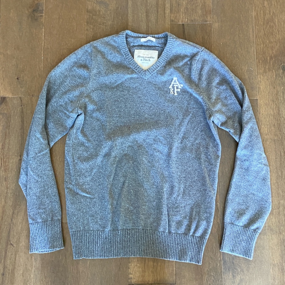 Abercrombie & Fitch Blue V-Neck Men's Sweater